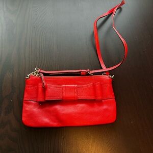 KATE SPADE Villabella Avenue Celina Bow Red Luxury Leather Crossbody Bag
